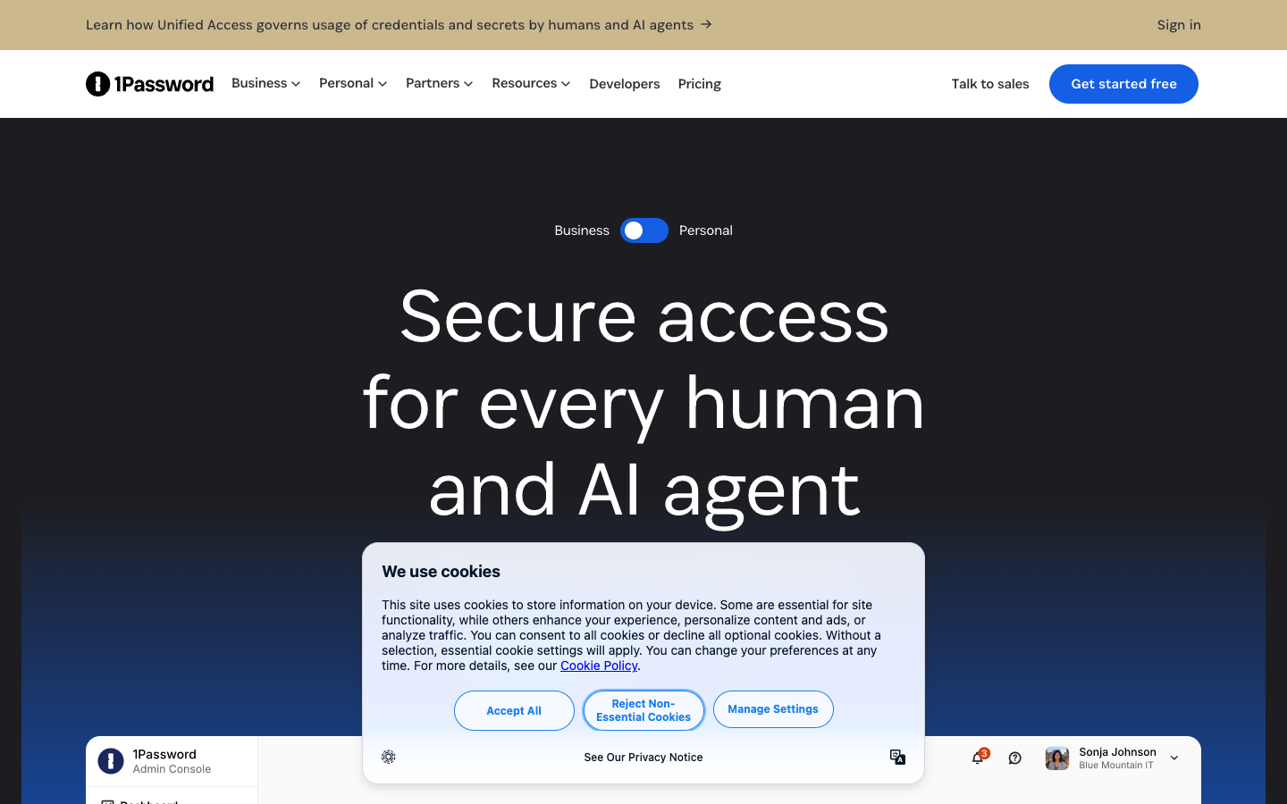 1Password above the fold