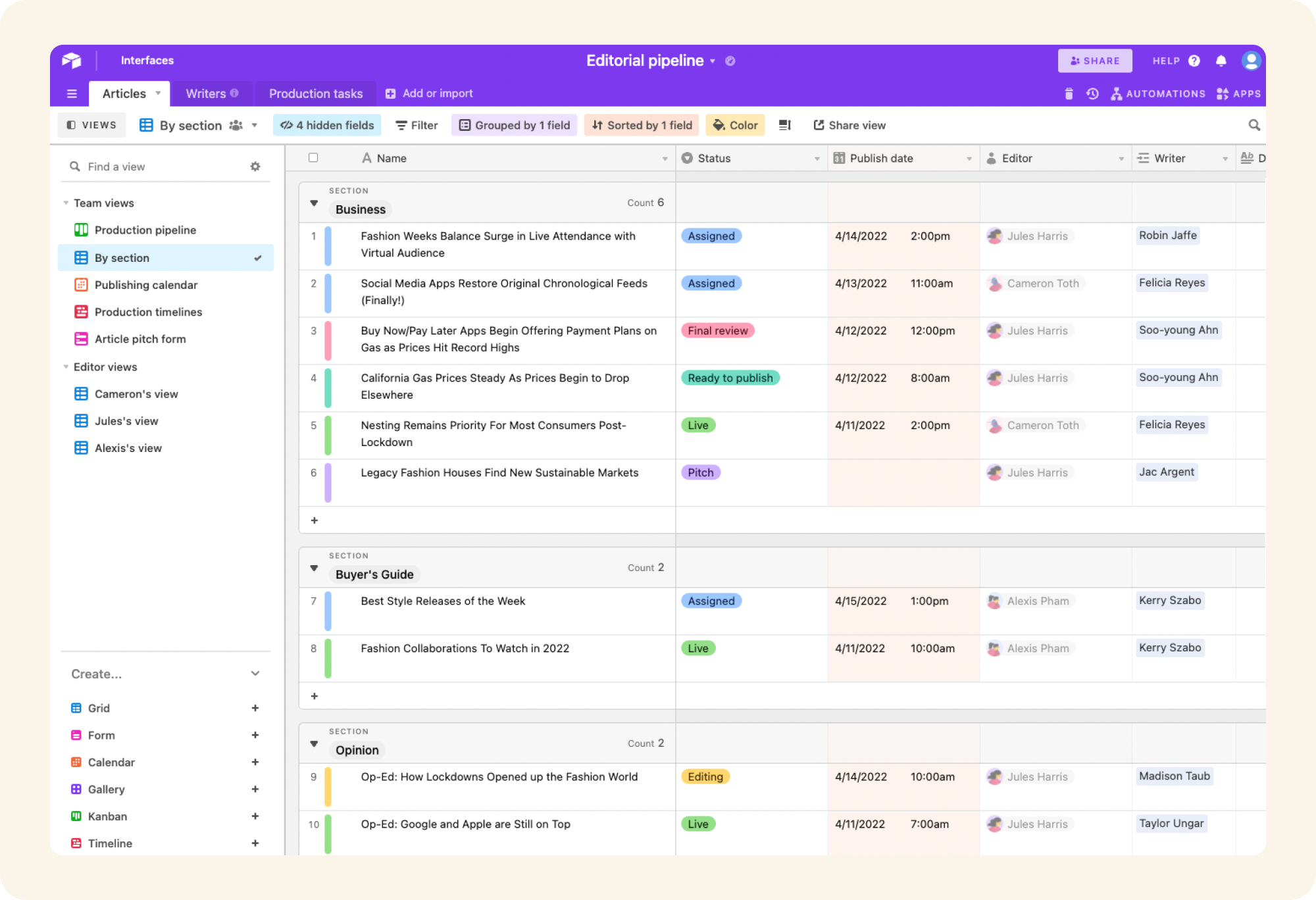 Airtable above the fold
