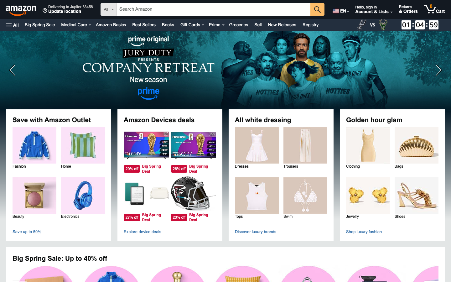 Amazon above the fold