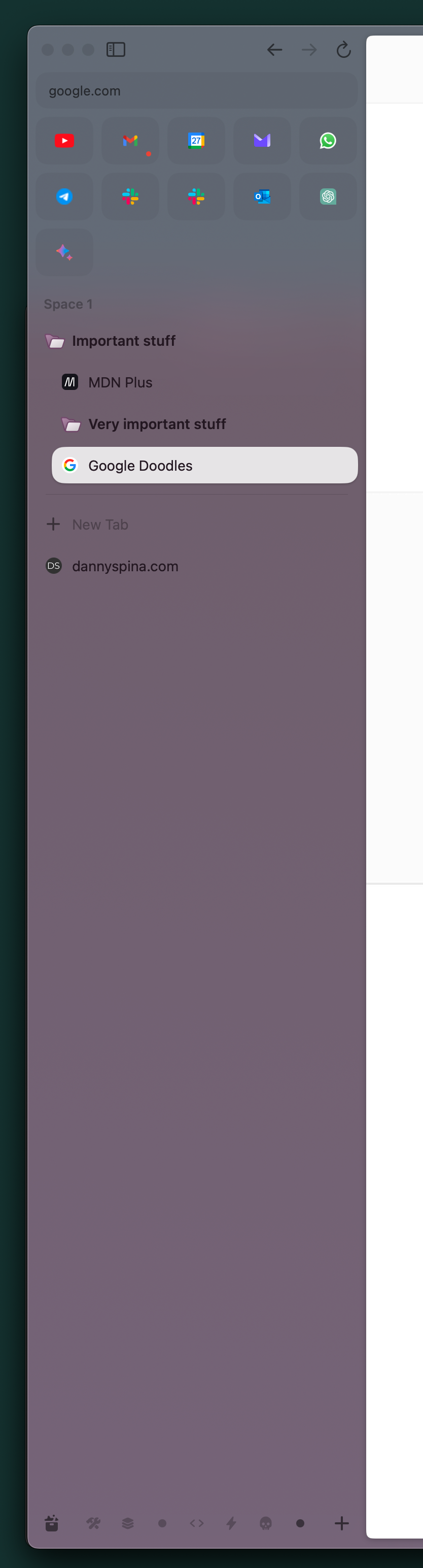 Arc Browser above the fold