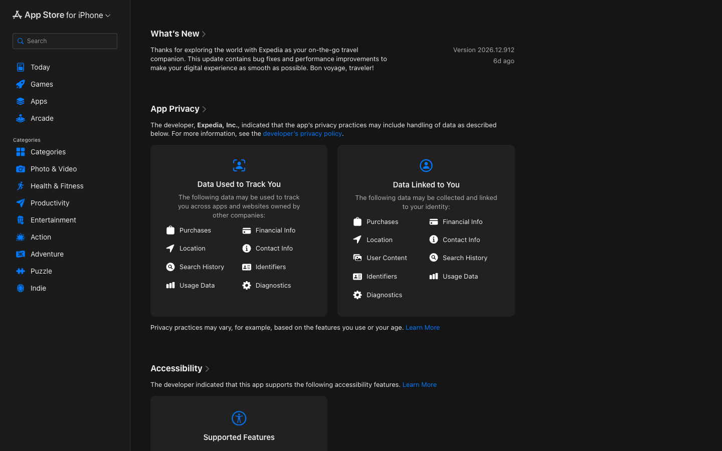 Expedia lower page