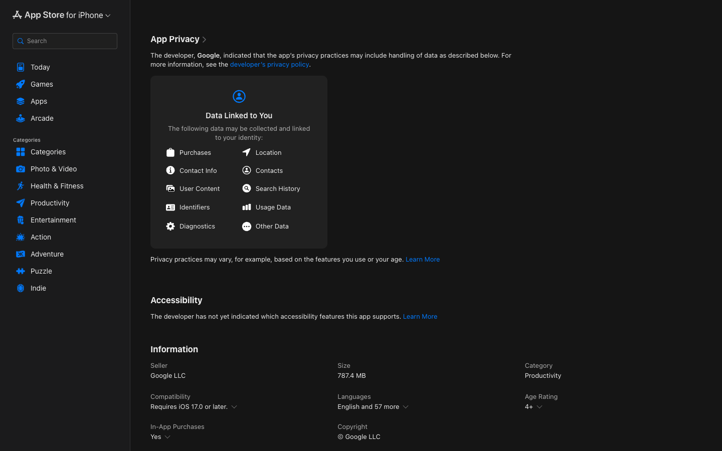 Gmail lower page