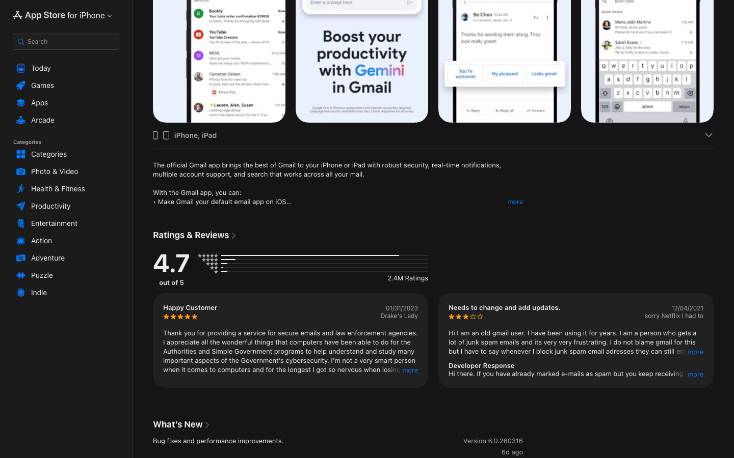 Gmail mid-page