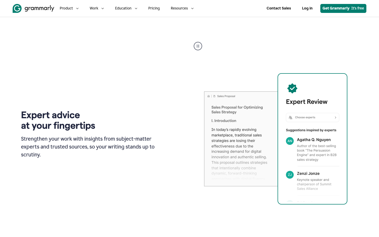 Grammarly lower page