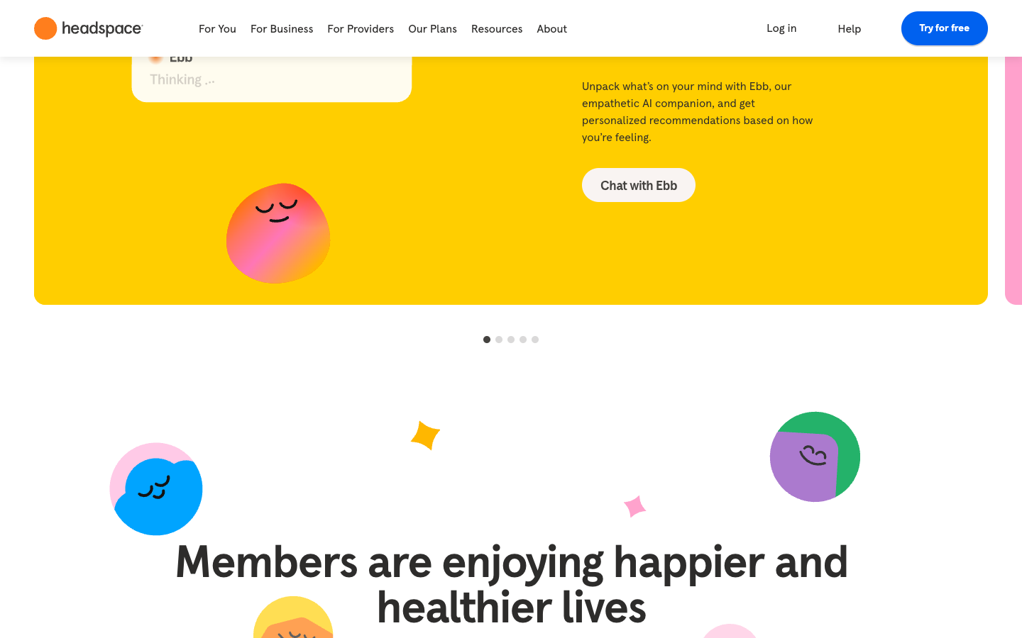 Headspace lower page