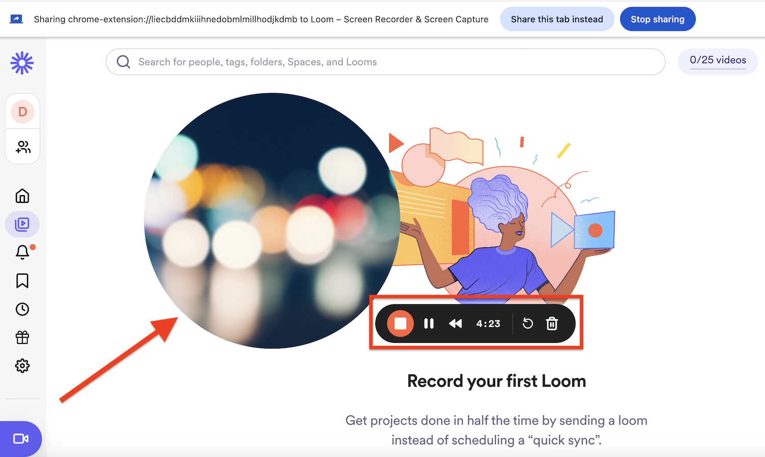 Loom mid-page