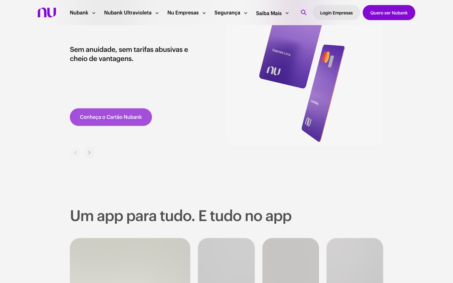 Nubank lower page
