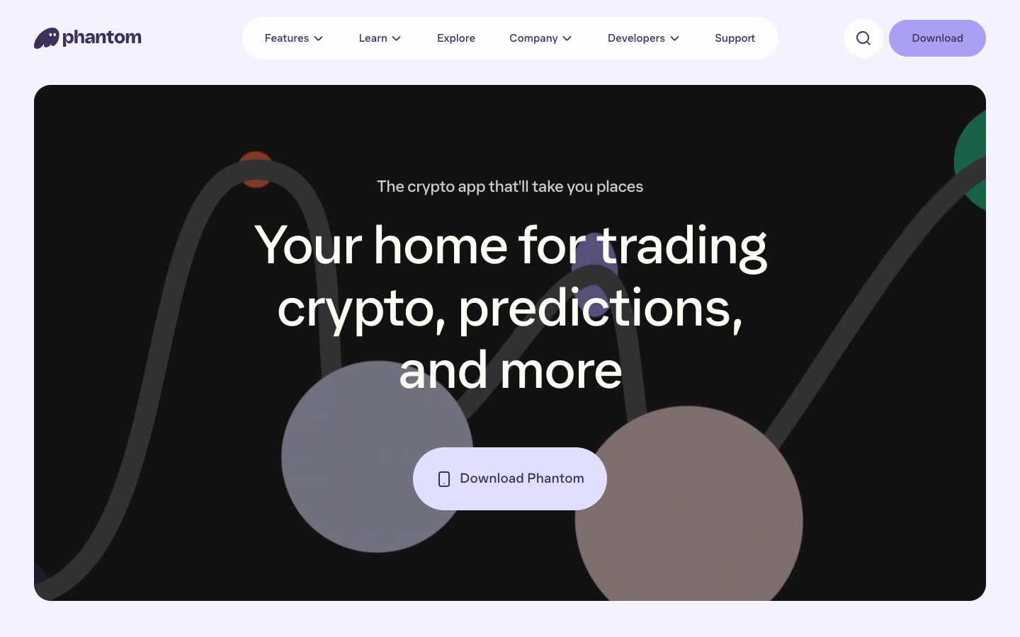Phantom Wallet above the fold