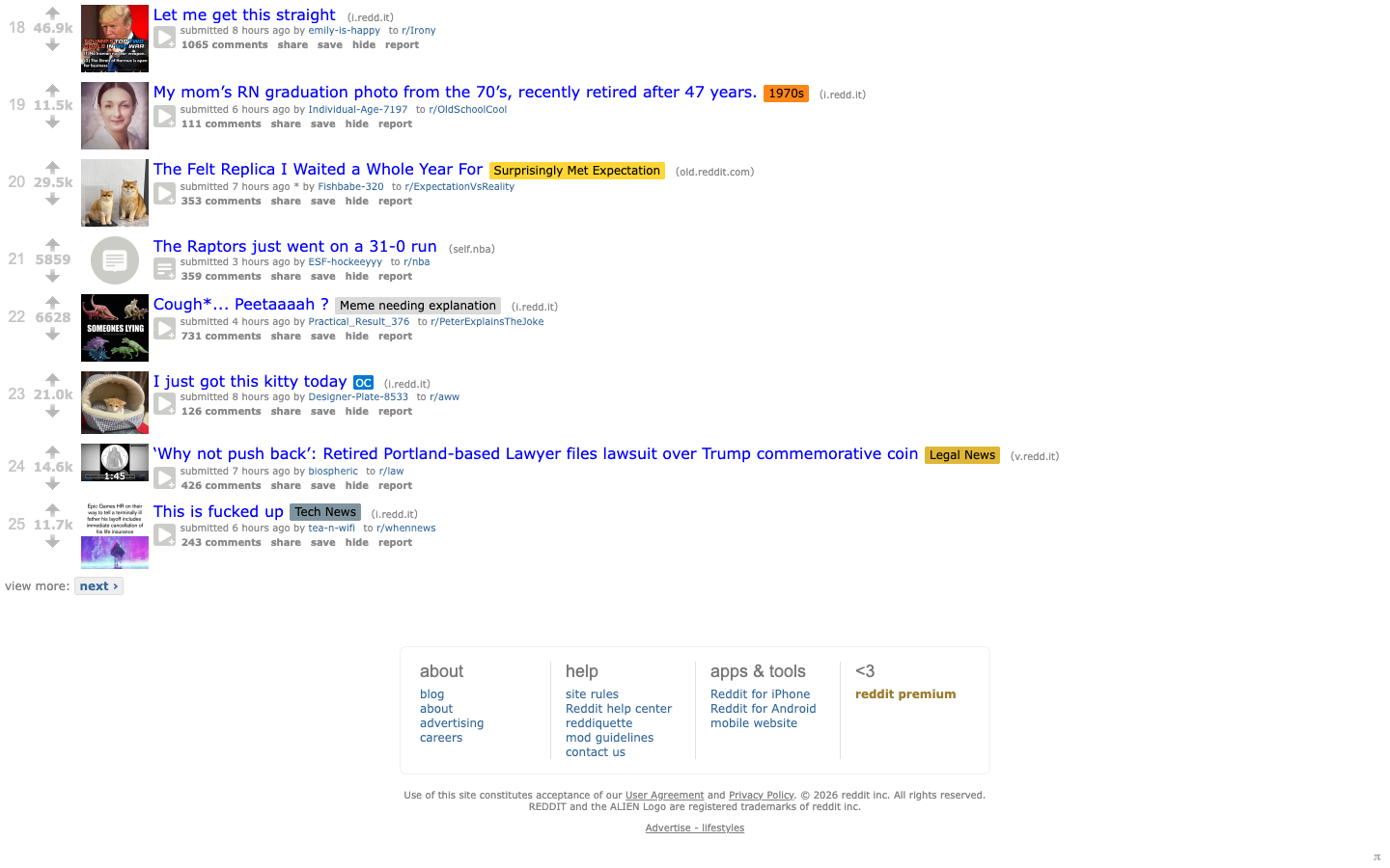 Reddit lower page