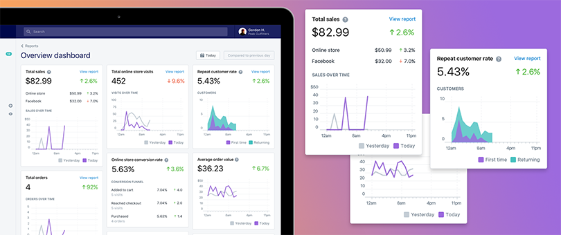 Shopify Admin above the fold
