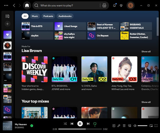Spotify above the fold