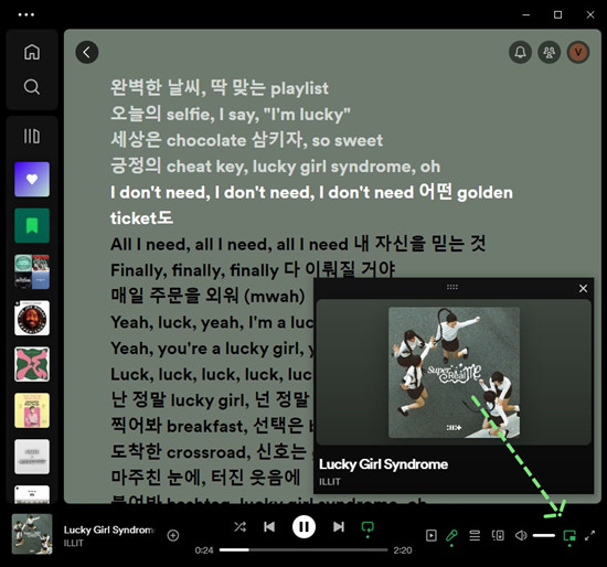 Spotify lower page