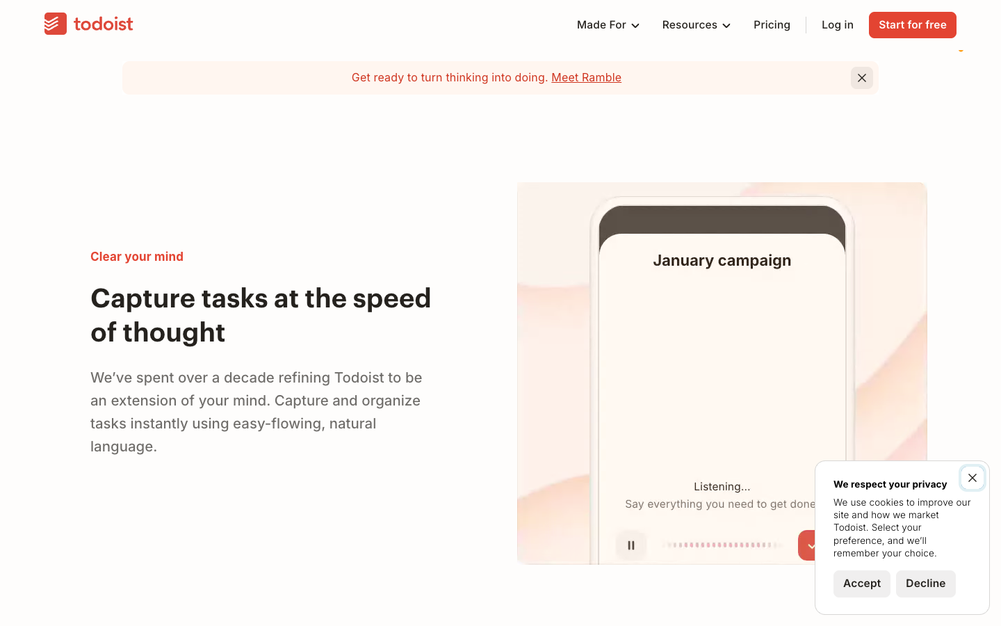 Todoist mid-page