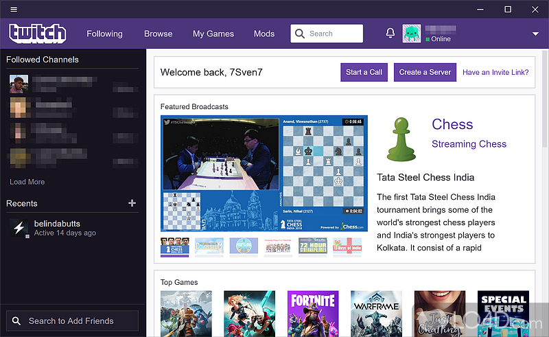 Twitch above the fold