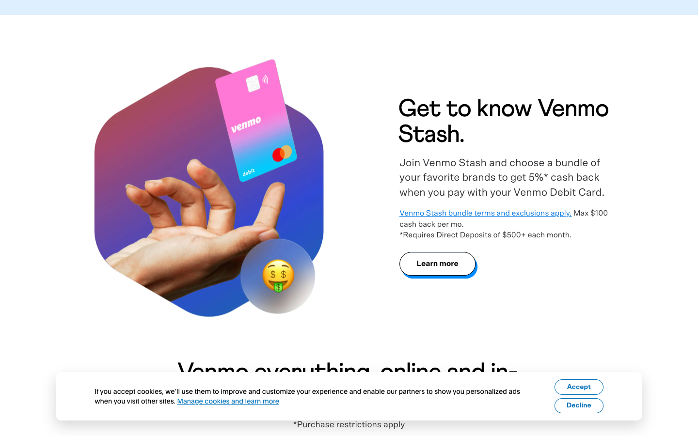 Venmo mid-page