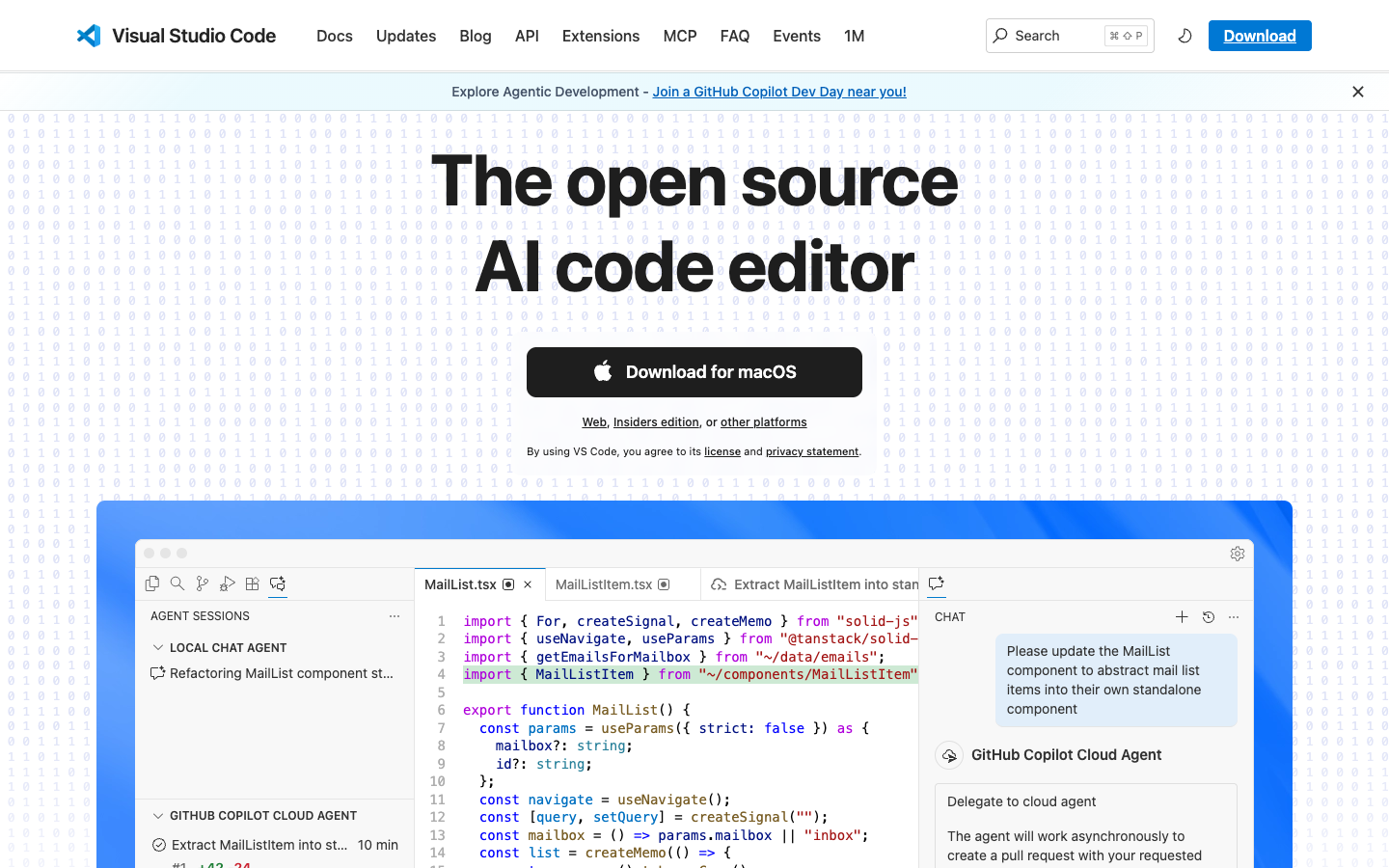 VS Code above the fold