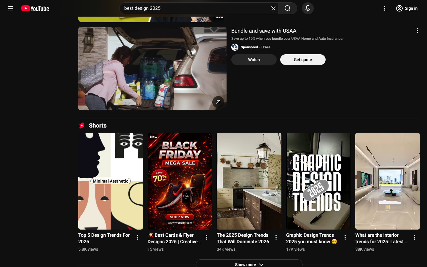 YouTube lower page