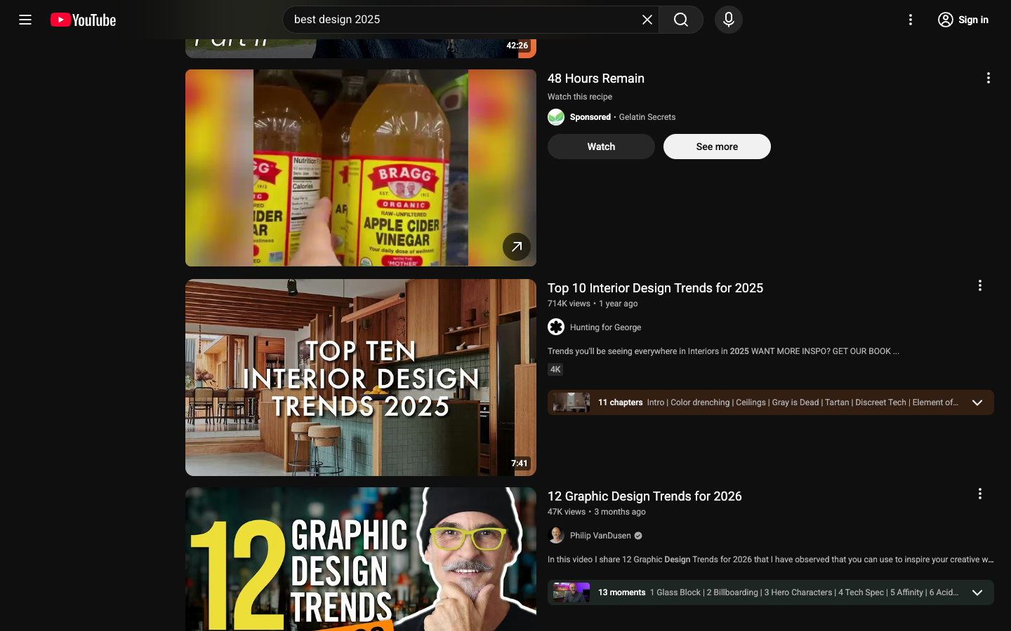 YouTube mid-page